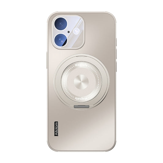 For iPhone 16 Plus Cooling MagSafe Holder Phone Case with Lens Film(Titanium Gray) - iPhone 16 Plus Cases by buy2fix | Online Shopping UK | buy2fix
