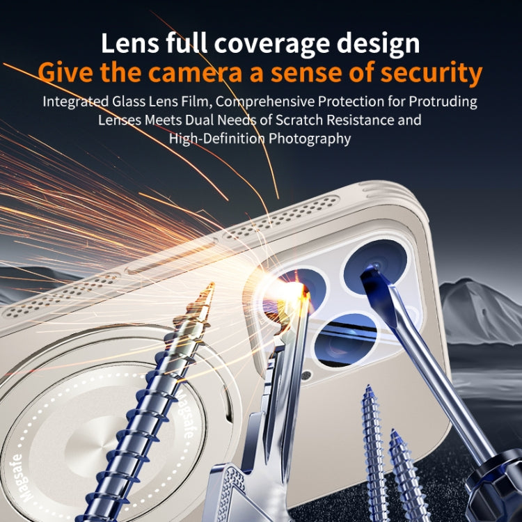 For iPhone 14 Cooling MagSafe Holder Phone Case with Lens Film(Graphite Gray) - iPhone 14 Cases by buy2fix | Online Shopping UK | buy2fix