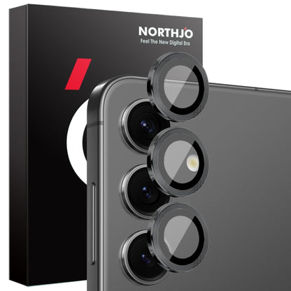 For Samsung Galaxy S25+ 5G NORTHJO Camera Lens Protector CD Metal Ring Tempered Glass Film(Black) - Galaxy S25+ 5G Tempered Glass by NORTHJO | Online Shopping UK | buy2fix