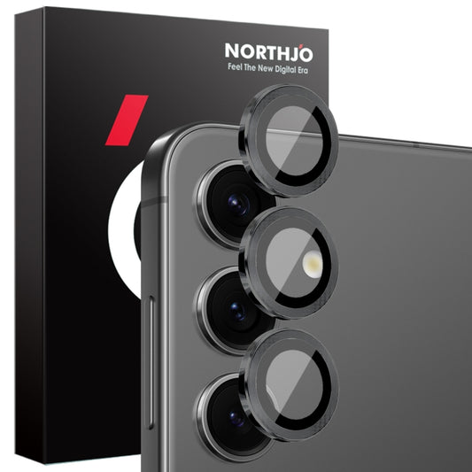 For Samsung Galaxy S25+ 5G NORTHJO Camera Lens Protector CD Metal Ring Tempered Glass Film(Black) - Galaxy S25+ 5G Tempered Glass by NORTHJO | Online Shopping UK | buy2fix