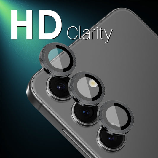 For Samsung Galaxy S25+ 5G NORTHJO Camera Lens Protector CD Metal Ring Tempered Glass Film(Black) - Galaxy S25+ 5G Tempered Glass by NORTHJO | Online Shopping UK | buy2fix