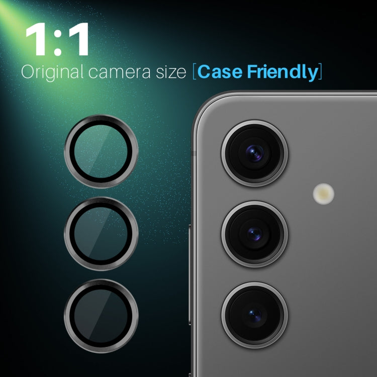 For Samsung Galaxy S25+ 5G NORTHJO Camera Lens Protector CD Metal Ring Tempered Glass Film(Black) - Galaxy S25+ 5G Tempered Glass by NORTHJO | Online Shopping UK | buy2fix