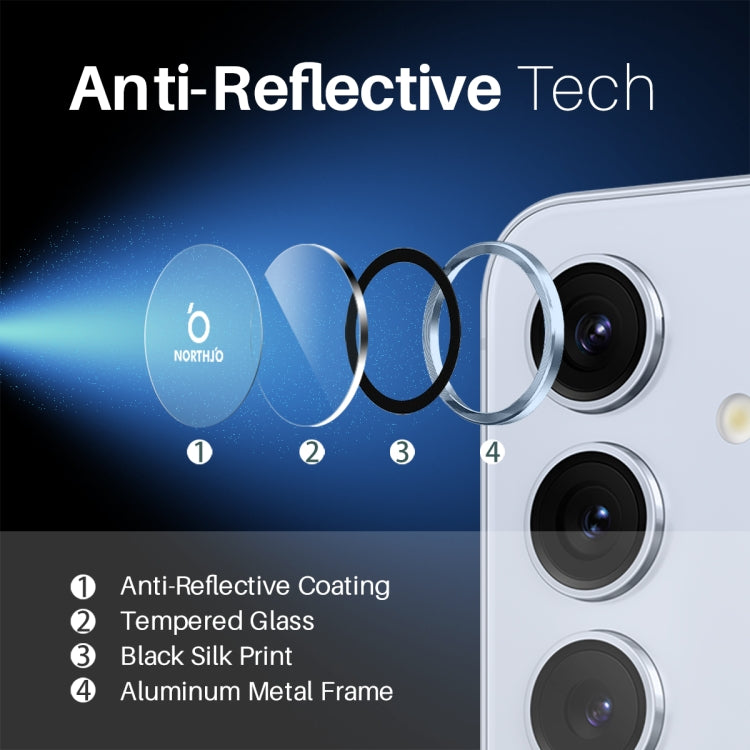 For Samsung Galaxy S25+ 5G NORTHJO Camera Lens Protector CD Metal Ring Tempered Glass Film(Blue) - Galaxy S25+ 5G Tempered Glass by NORTHJO | Online Shopping UK | buy2fix