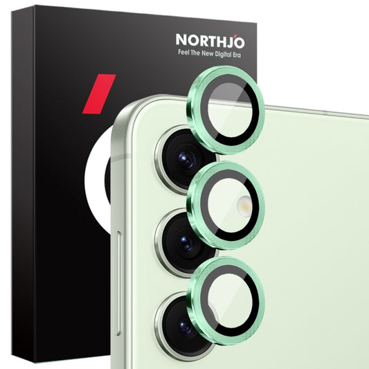 For Samsung Galaxy S25+ 5G NORTHJO Camera Lens Protector CD Metal Ring Tempered Glass Film(Green) - Galaxy S25+ 5G Tempered Glass by NORTHJO | Online Shopping UK | buy2fix