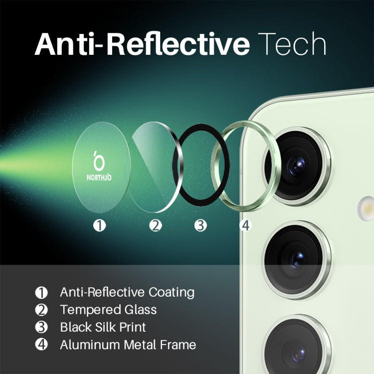 For Samsung Galaxy S25+ 5G NORTHJO Camera Lens Protector CD Metal Ring Tempered Glass Film(Green) - Galaxy S25+ 5G Tempered Glass by NORTHJO | Online Shopping UK | buy2fix