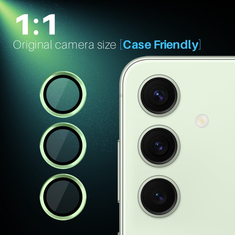 For Samsung Galaxy S25+ 5G NORTHJO Camera Lens Protector CD Metal Ring Tempered Glass Film(Green) - Galaxy S25+ 5G Tempered Glass by NORTHJO | Online Shopping UK | buy2fix