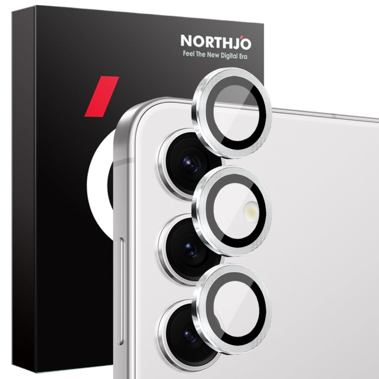 For Samsung Galaxy S25+ 5G NORTHJO Camera Lens Protector CD Metal Ring Tempered Glass Film(Silver) - Galaxy S25+ 5G Tempered Glass by NORTHJO | Online Shopping UK | buy2fix