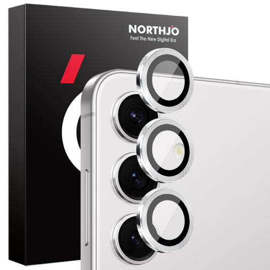 For Samsung Galaxy S25+ 5G NORTHJO Camera Lens Protector CD Metal Ring Tempered Glass Film(Silver) - Galaxy S25+ 5G Tempered Glass by NORTHJO | Online Shopping UK | buy2fix