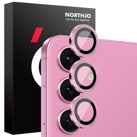 For Samsung Galaxy S25+ 5G NORTHJO Camera Lens Protector CD Metal Ring Tempered Glass Film(Pink) - Galaxy S25+ 5G Tempered Glass by NORTHJO | Online Shopping UK | buy2fix