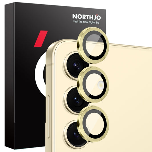For Samsung Galaxy S25+ 5G NORTHJO Camera Lens Protector CD Metal Ring Tempered Glass Film(Gold) - Galaxy S25+ 5G Tempered Glass by NORTHJO | Online Shopping UK | buy2fix
