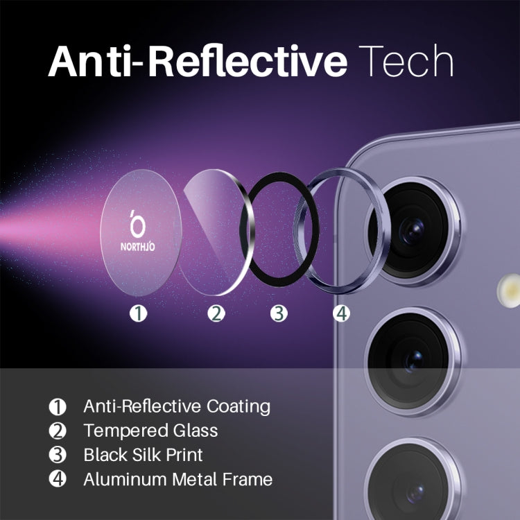 For Samsung Galaxy S25+ 5G NORTHJO Camera Lens Protector CD Metal Ring Tempered Glass Film(Purple) - Galaxy S25+ 5G Tempered Glass by NORTHJO | Online Shopping UK | buy2fix