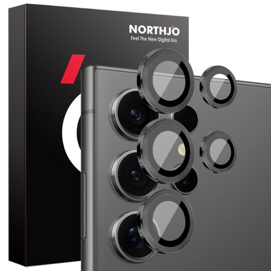 For Samsung Galaxy S25 Ultra 5G NORTHJO Camera Lens Protector CD Metal Ring Tempered Glass Film(Black) - Galaxy S25 Ultra 5G Tempered Glass by NORTHJO | Online Shopping UK | buy2fix