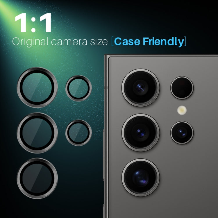 For Samsung Galaxy S25 Ultra 5G NORTHJO Camera Lens Protector CD Metal Ring Tempered Glass Film(Black) - Galaxy S25 Ultra 5G Tempered Glass by NORTHJO | Online Shopping UK | buy2fix