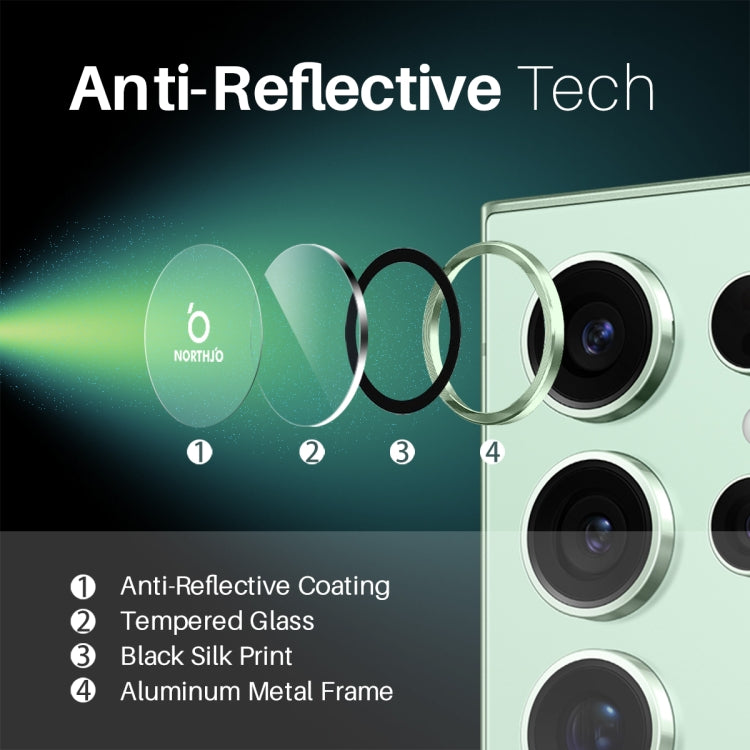 For Samsung Galaxy S25 Ultra 5G NORTHJO Camera Lens Protector CD Metal Ring Tempered Glass Film(Green) - Galaxy S25 Ultra 5G Tempered Glass by NORTHJO | Online Shopping UK | buy2fix