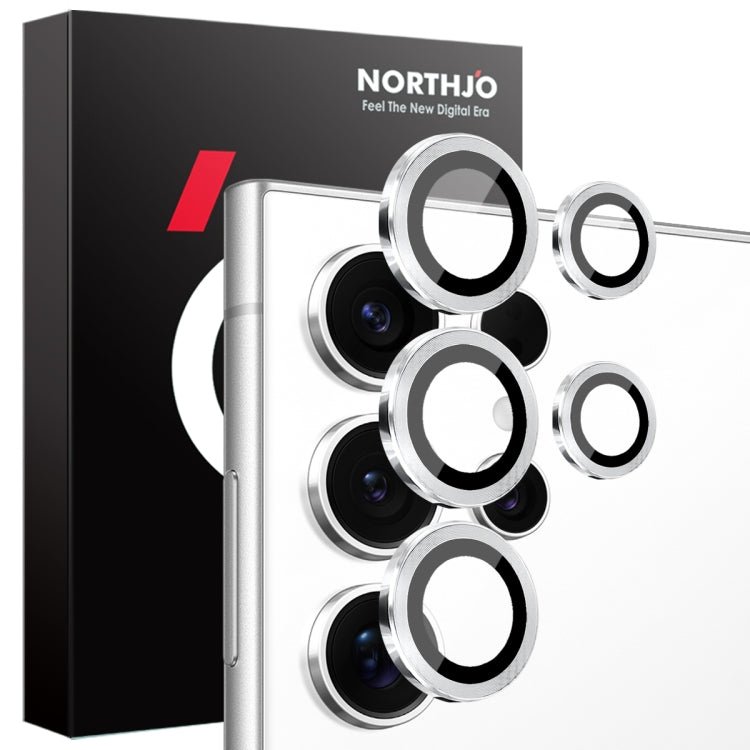 For Samsung Galaxy S25 Ultra 5G NORTHJO Camera Lens Protector CD Metal Ring Tempered Glass Film(Silver) - Galaxy S25 Ultra 5G Tempered Glass by NORTHJO | Online Shopping UK | buy2fix
