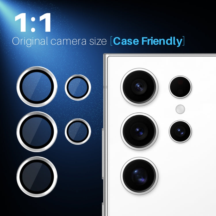 For Samsung Galaxy S25 Ultra 5G NORTHJO Camera Lens Protector CD Metal Ring Tempered Glass Film(Silver) - Galaxy S25 Ultra 5G Tempered Glass by NORTHJO | Online Shopping UK | buy2fix
