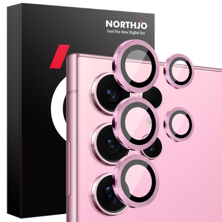 For Samsung Galaxy S25 Ultra 5G NORTHJO Camera Lens Protector CD Metal Ring Tempered Glass Film(Pink) - Galaxy S25 Ultra 5G Tempered Glass by NORTHJO | Online Shopping UK | buy2fix