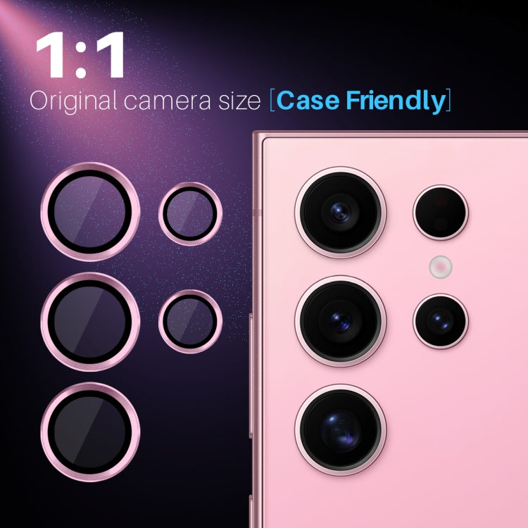 For Samsung Galaxy S25 Ultra 5G NORTHJO Camera Lens Protector CD Metal Ring Tempered Glass Film(Pink) - Galaxy S25 Ultra 5G Tempered Glass by NORTHJO | Online Shopping UK | buy2fix