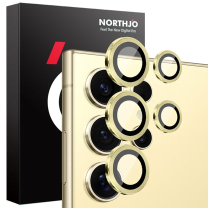 For Samsung Galaxy S25 Ultra 5G NORTHJO Camera Lens Protector CD Metal Ring Tempered Glass Film(Gold) - Galaxy S25 Ultra 5G Tempered Glass by NORTHJO | Online Shopping UK | buy2fix