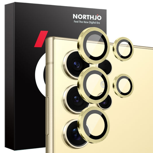 For Samsung Galaxy S25 Ultra 5G NORTHJO Camera Lens Protector CD Metal Ring Tempered Glass Film(Gold) - Galaxy S25 Ultra 5G Tempered Glass by NORTHJO | Online Shopping UK | buy2fix