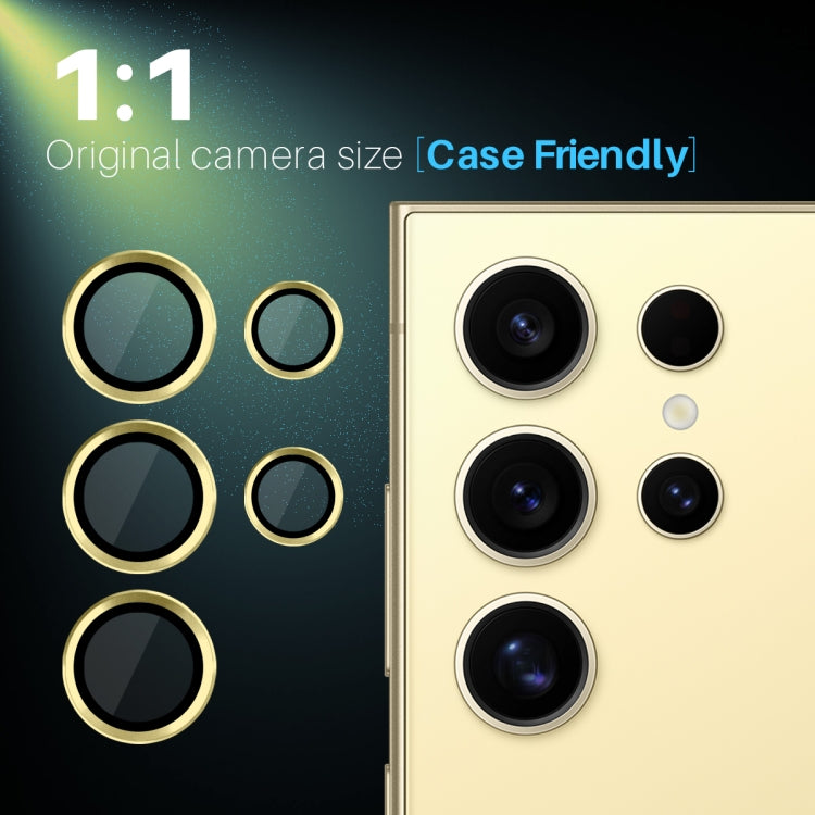 For Samsung Galaxy S25 Ultra 5G NORTHJO Camera Lens Protector CD Metal Ring Tempered Glass Film(Gold) - Galaxy S25 Ultra 5G Tempered Glass by NORTHJO | Online Shopping UK | buy2fix