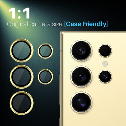 For Samsung Galaxy S25 Ultra 5G NORTHJO Camera Lens Protector CD Metal Ring Tempered Glass Film(Gold) - Galaxy S25 Ultra 5G Tempered Glass by NORTHJO | Online Shopping UK | buy2fix