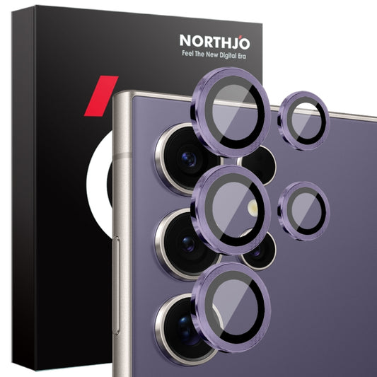 For Samsung Galaxy S25 Ultra 5G NORTHJO Camera Lens Protector CD Metal Ring Tempered Glass Film(Purple) - Galaxy S25 Ultra 5G Tempered Glass by NORTHJO | Online Shopping UK | buy2fix