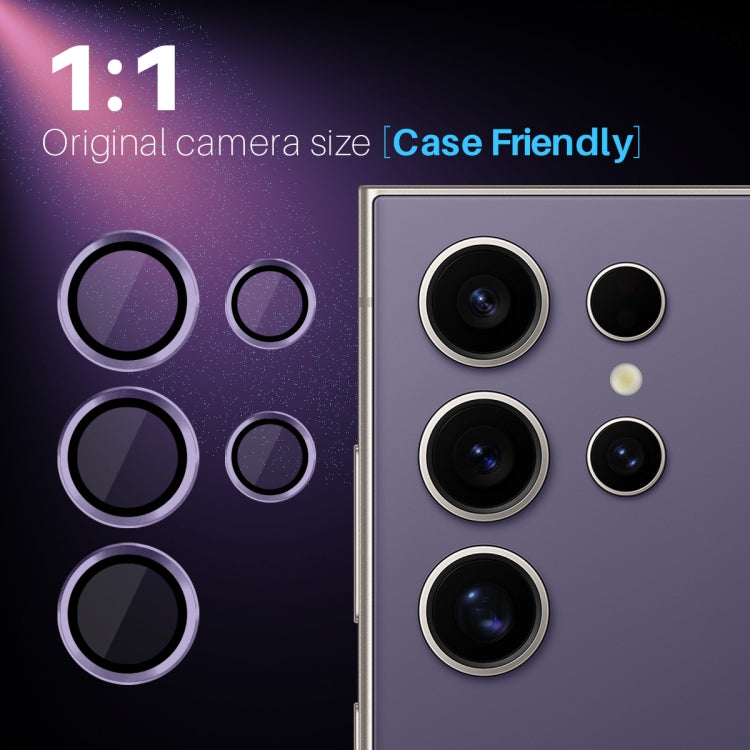 For Samsung Galaxy S25 Ultra 5G NORTHJO Camera Lens Protector CD Metal Ring Tempered Glass Film(Purple) - Galaxy S25 Ultra 5G Tempered Glass by NORTHJO | Online Shopping UK | buy2fix