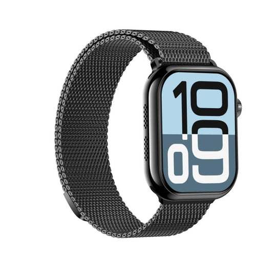 KL08 2.04 inch Color Screen Smart Watch Milan Steel Strap, Support Bluetooth Call(Black) by buy2fix