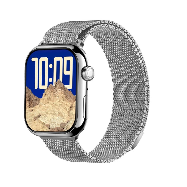 KL08 2.04 inch Color Screen Smart Watch Milan Steel Strap, Support Bluetooth Call(Silver) by buy2fix