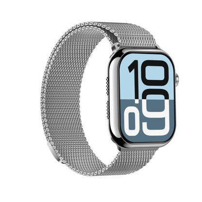 KL08 2.04 inch Color Screen Smart Watch Milan Steel Strap, Support Bluetooth Call(Silver) by buy2fix