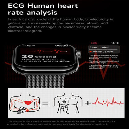 KL08 2.04 inch Color Screen Smart Watch Milan Steel Strap, Support Bluetooth Call(Black) by buy2fix