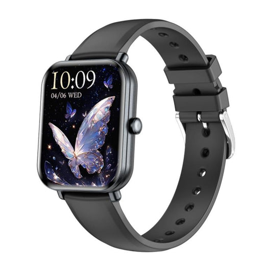 KM66 1.75 inch Color Screen Smart Watch Silicone Strap, Support Bluetooth Call(Black) by buy2fix