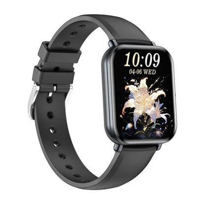 KM66 1.75 inch Color Screen Smart Watch Silicone Strap, Support Bluetooth Call(Black) by buy2fix