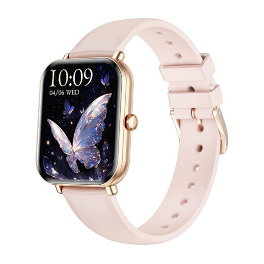 KM66 1.75 inch Color Screen Smart Watch Silicone Strap, Support Bluetooth Call(Gold) by buy2fix