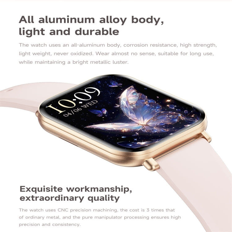 KM66 1.75 inch Color Screen Smart Watch Silicone Strap, Support Bluetooth Call(Gold) by buy2fix