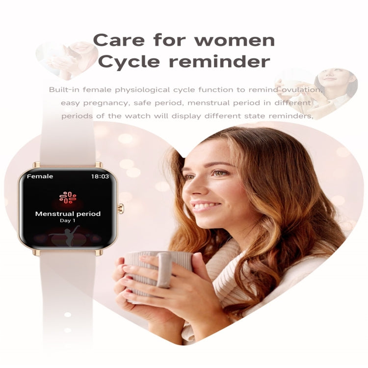 KM66 1.75 inch Color Screen Smart Watch Silicone Strap, Support Bluetooth Call(Gold) by buy2fix