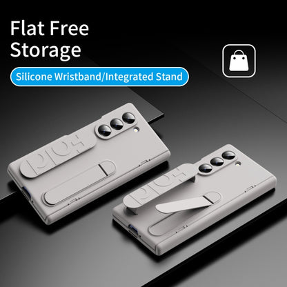 For Samsung Galaxy Z Fold6 5G Bazher Shell Film Integrated Holder Shockproof Phone Case(Titanium original color) - Galaxy Z Fold6 5G Cases by buy2fix | Online Shopping UK | buy2fix