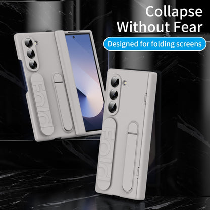 For Samsung Galaxy Z Fold6 5G Bazher Shell Film Integrated Holder Shockproof Phone Case(Titanium original color) - Galaxy Z Fold6 5G Cases by buy2fix | Online Shopping UK | buy2fix