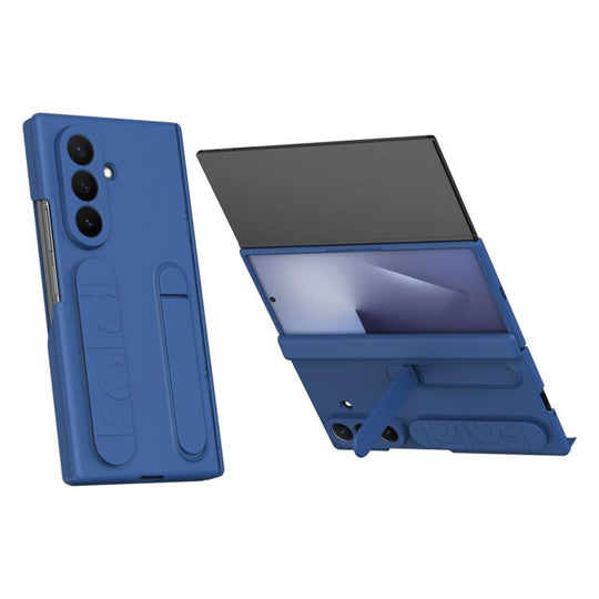 For Galaxy Z TriFold Bazher Shell Film Integrated Holder Shockproof Phone Case(Blue)