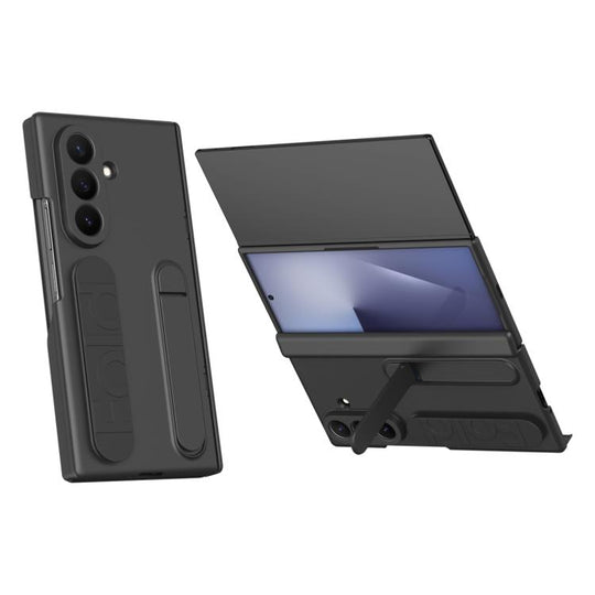 For Galaxy Z TriFold Bazher Shell Film Integrated Holder Shockproof Phone Case(Black)