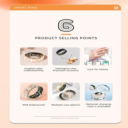 R10M SIZE 9 Smart Ring, Support Heart Rate / Blood Oxygen / Sleep Monitoring / Multiple Sports Modes(Rose Gold) by buy2fix