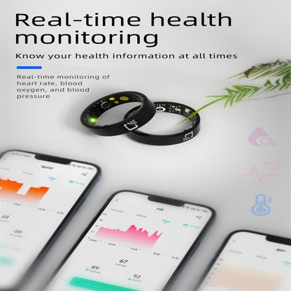 R20 SIZE 14 Smart Ring, Support Heart Rate / Blood Oxygen / Sleep Monitoring / Multiple Sports Modes(Black) by buy2fix