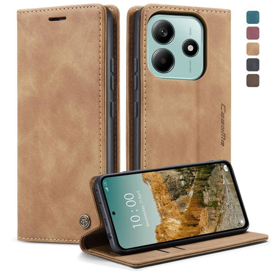 For Redmi Note 14 Pro 5G CaseMe 013 Multifunctional Horizontal Flip Leather Phone Case(Brown) - Note 14 Pro Cases by CaseMe | Online Shopping UK | buy2fix