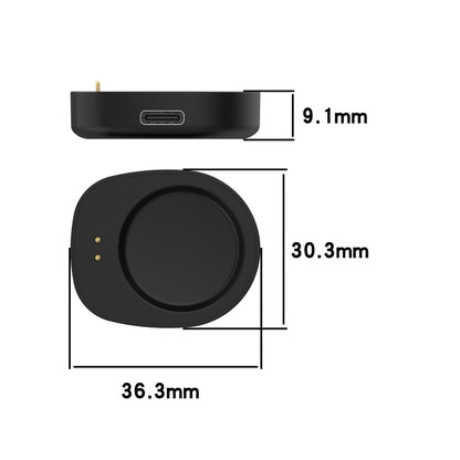 For  Amazfit T-REX 3 Type-C / USB-C Port Watch Charger Adapter Without Charging Cable(Black) - Charger by buy2fix | Online Shopping UK | buy2fix