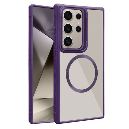 For Samsung Galaxy S25 Ultra 5G Plated CD Texture MagSafe Acrylic Hybrid TPU Phone Case(Purple) by buy2fix