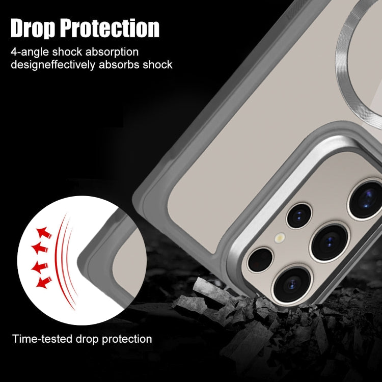 For Samsung Galaxy S25+ 5G Plated CD Texture MagSafe Acrylic Hybrid TPU Phone Case(Blue) by buy2fix