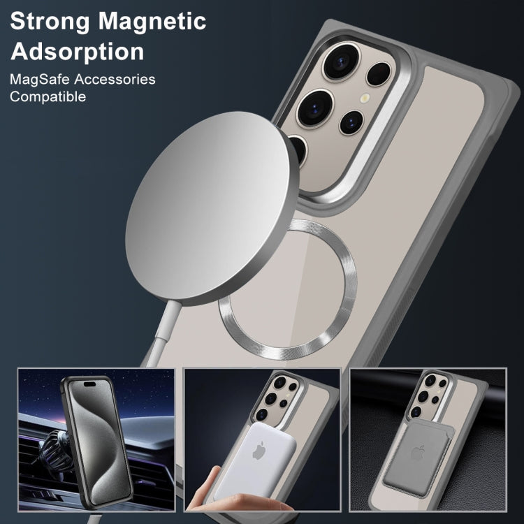 For Samsung Galaxy S25+ 5G Plated CD Texture MagSafe Acrylic Hybrid TPU Phone Case(Gray) by buy2fix