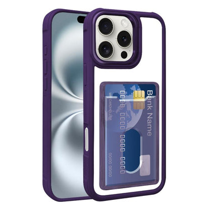 For iPhone Air Electroplated Card Bag Acrylic Hybrid TPU Phone Case(Purple) - iPhone Air Cases by buy2fix | Online Shopping UK | buy2fix