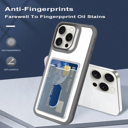 For iPhone Air Electroplated Card Bag Acrylic Hybrid TPU Phone Case(Grey) - iPhone Air Cases by buy2fix | Online Shopping UK | buy2fix
